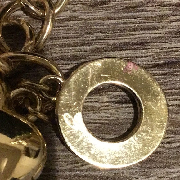 Vintage MONET Bracelet Heart Locket Charm Gold Tone Pink Rhinestone Signed - Picture 6 of 6